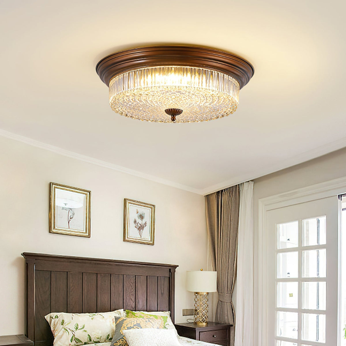 Ulcarir Retro Glass Flush Ceiling Lamp-Relic Pieces