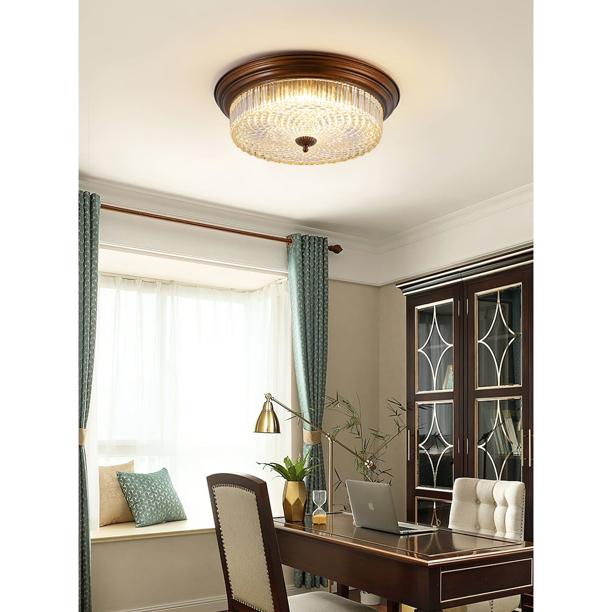 Ulcarir Retro Glass Flush Ceiling Lamp-Relic Pieces