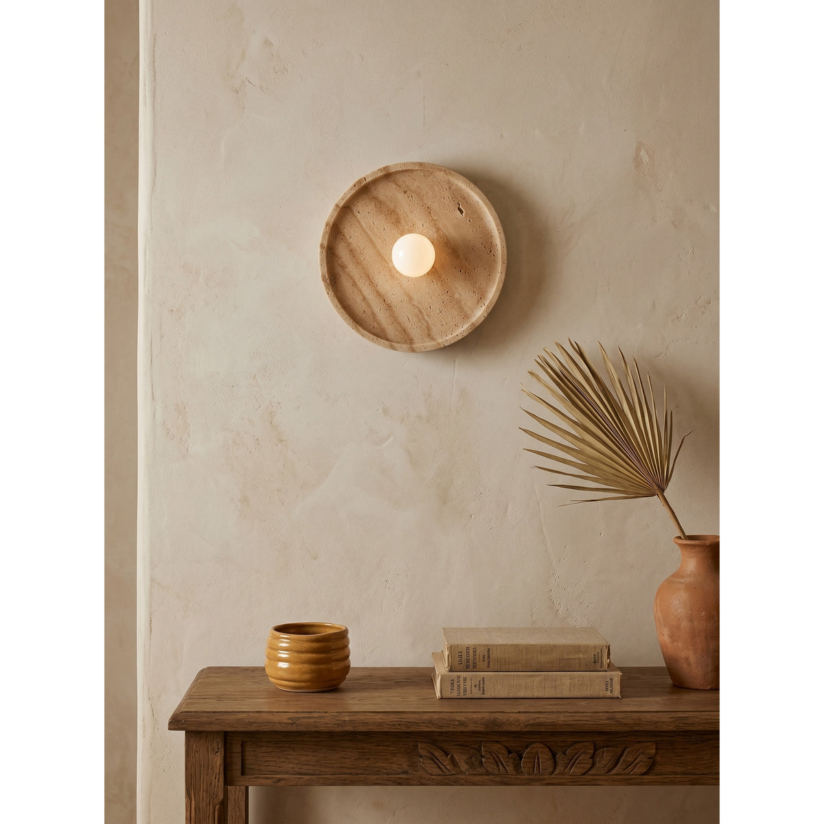 Solva Celeste Travertine Wall Sconce