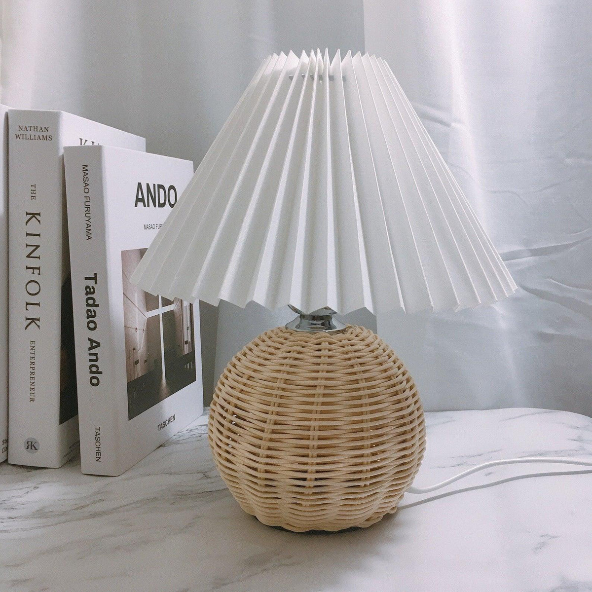 Ravuena Rattan Pleated Table lamp