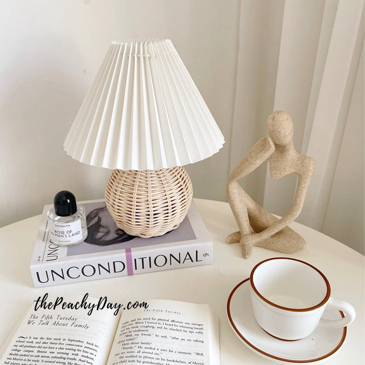 Ravuena Rattan Pleated Table lamp