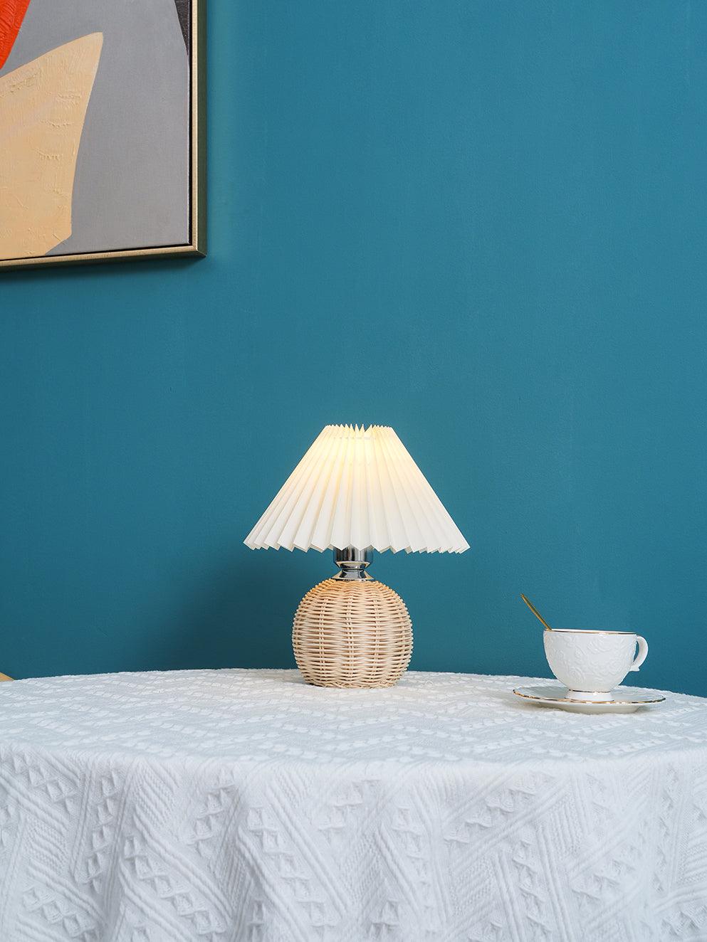 Ravuena Rattan Pleated Table lamp