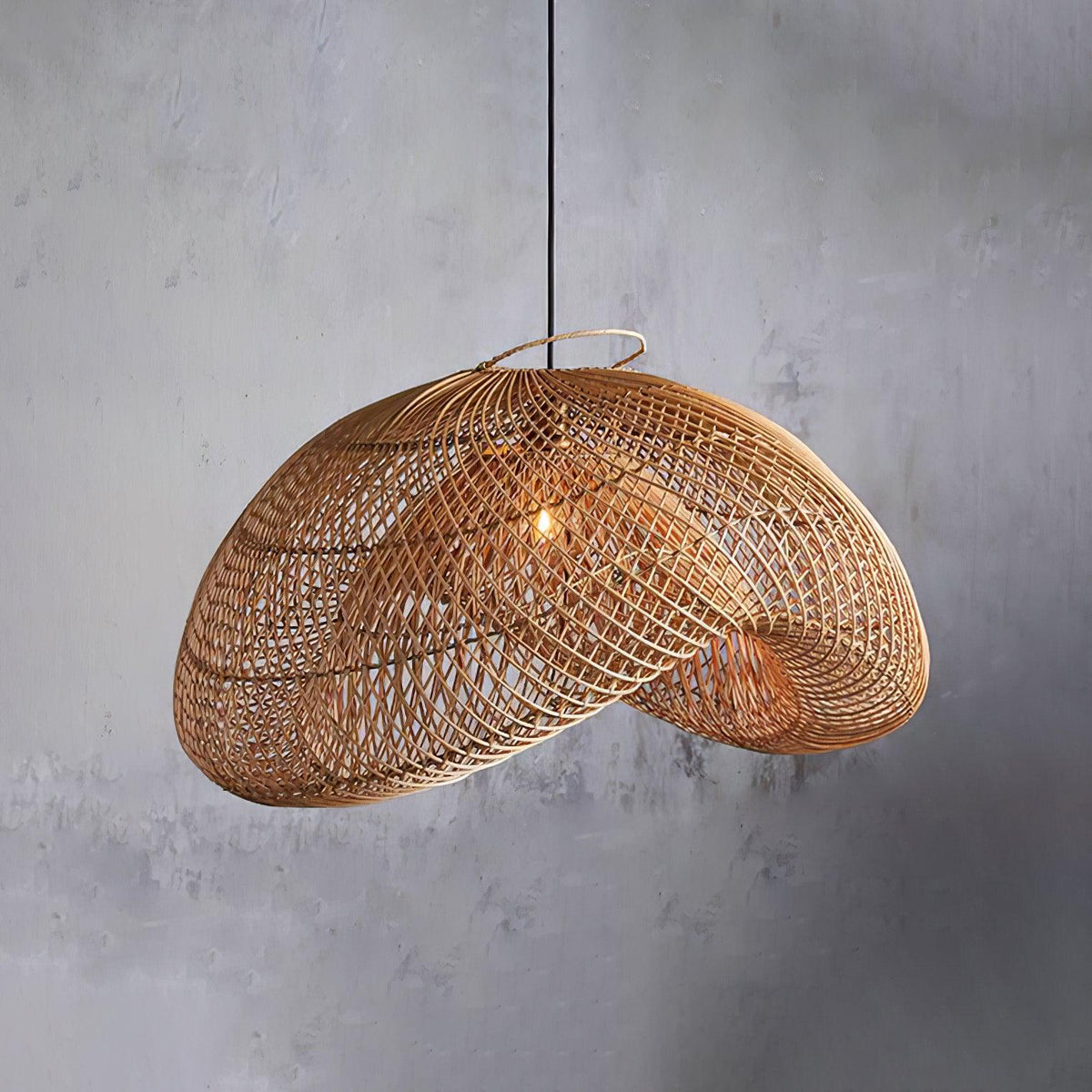 Bidigas Rustic Rattan Pendant Light Living Room