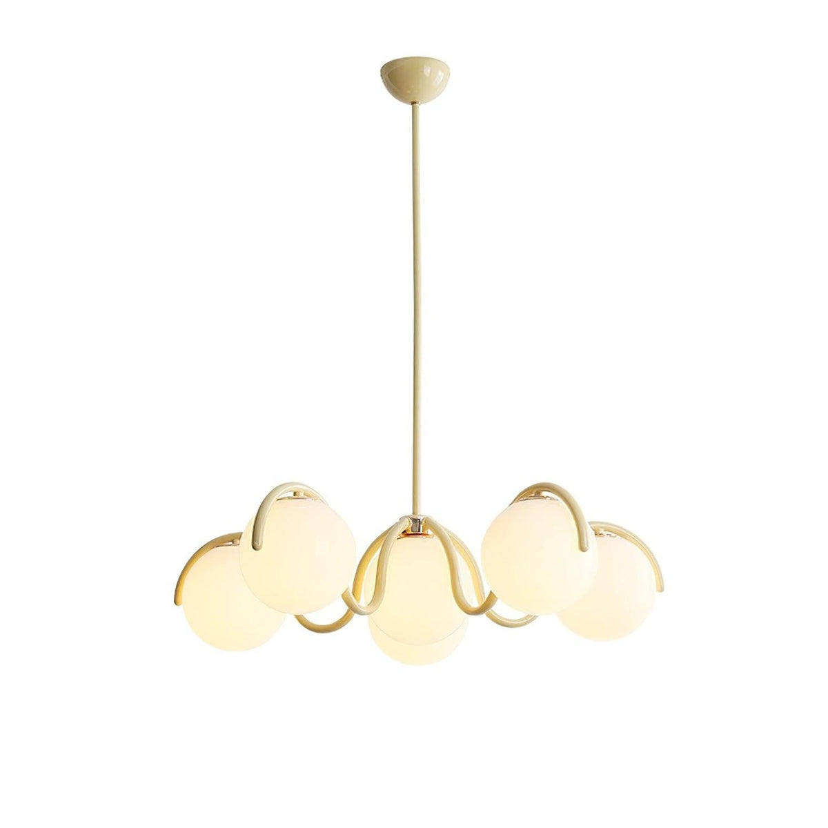 Zapiler Curve Linear Chandelier Red&Silver