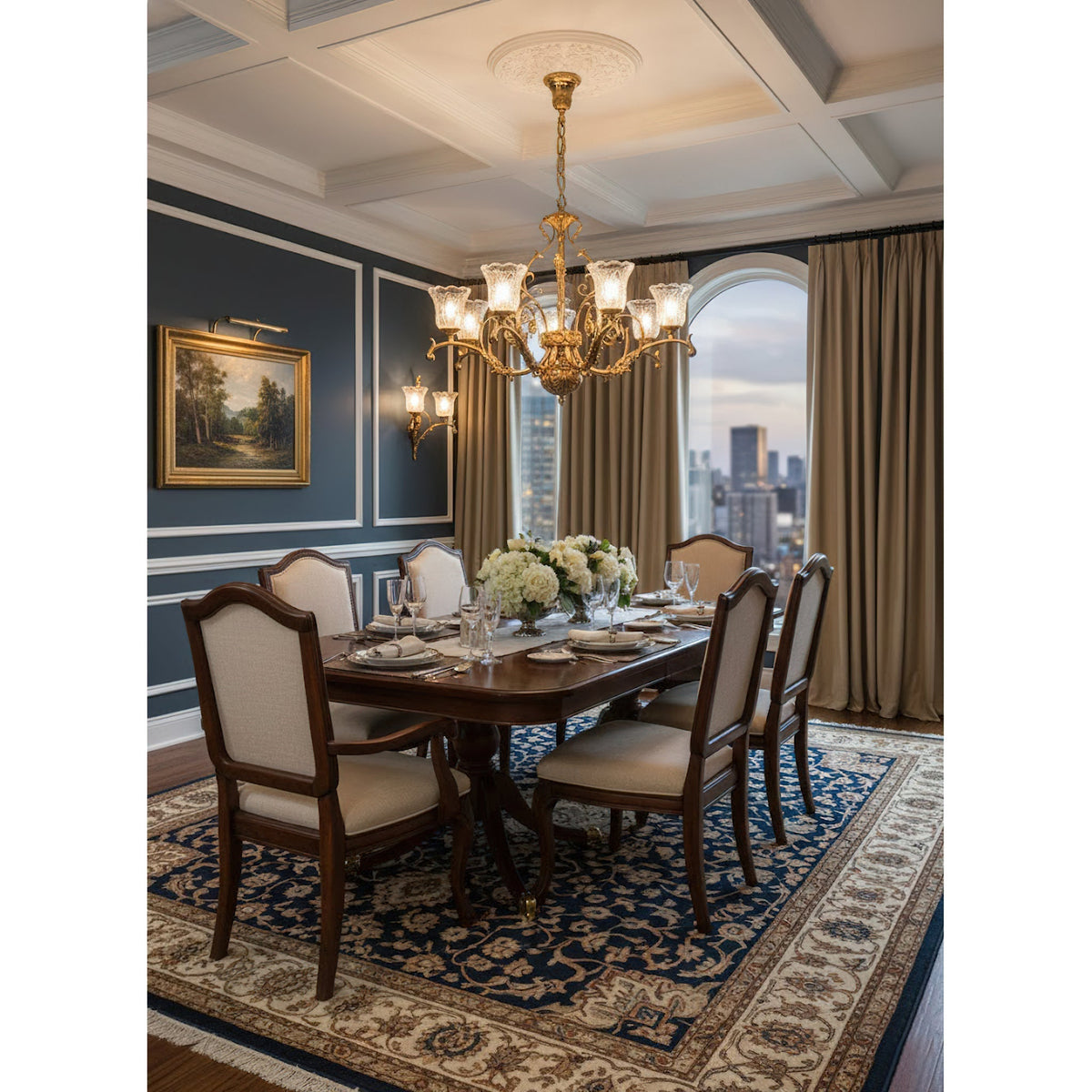 Regency Acanthus Brass Chandelier