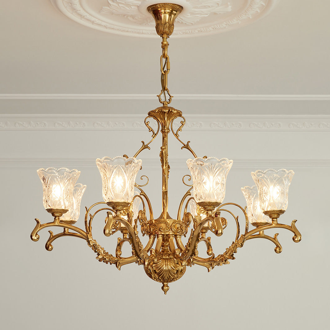 Regency Acanthus Brass Chandelier