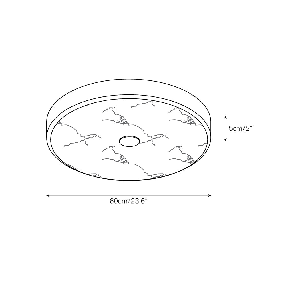 Vosilis Round Alabaster Ceiling Lamp-Relic Pieces