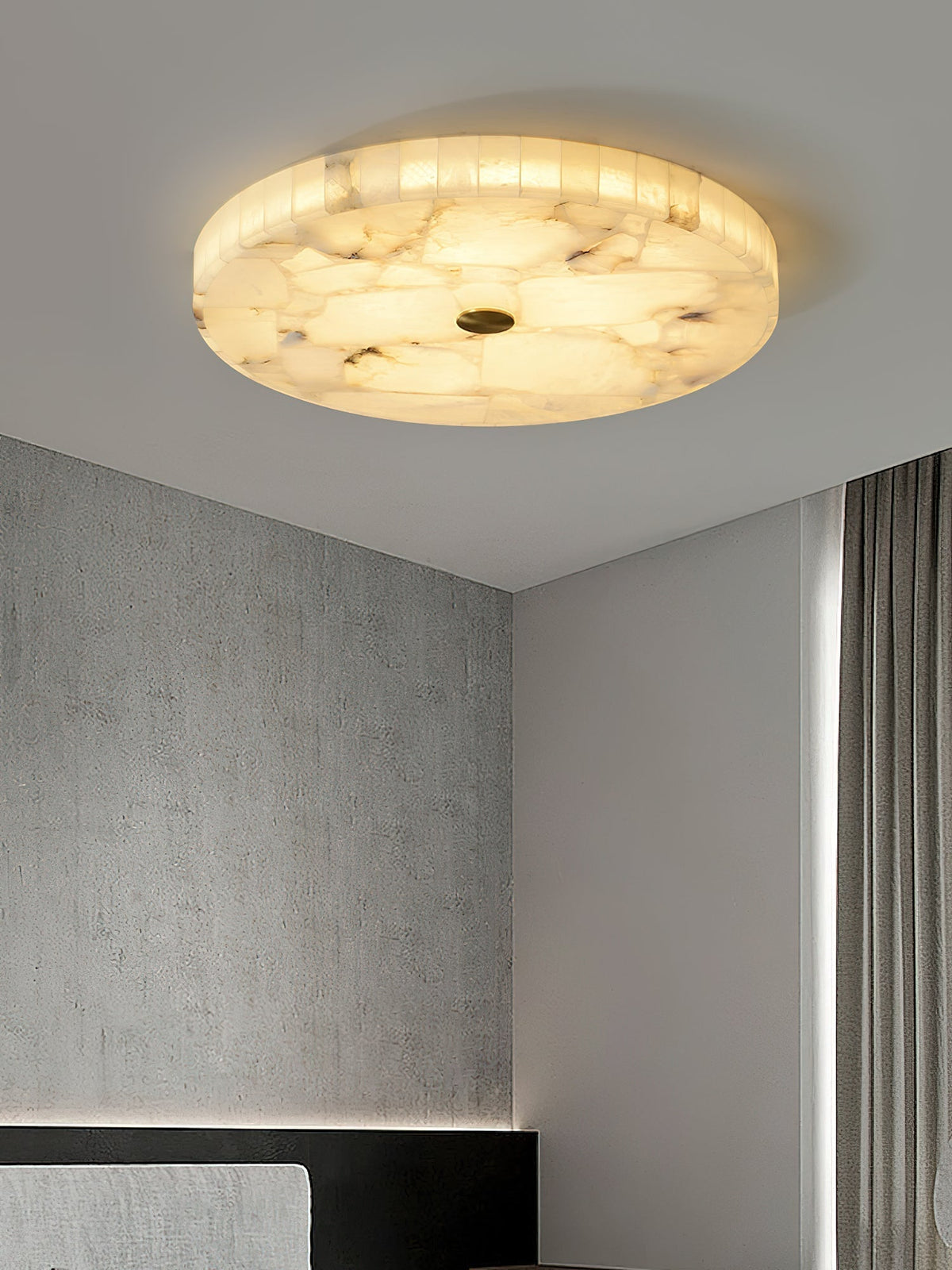 Vosilis Round Alabaster Ceiling Lamp-Relic Pieces