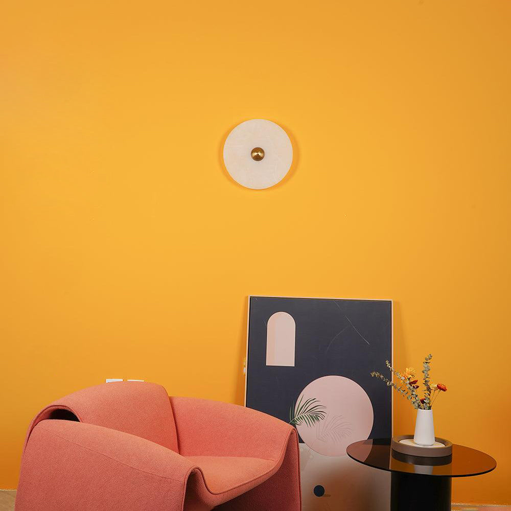 Apollo Round Alabaster Wall Lamp