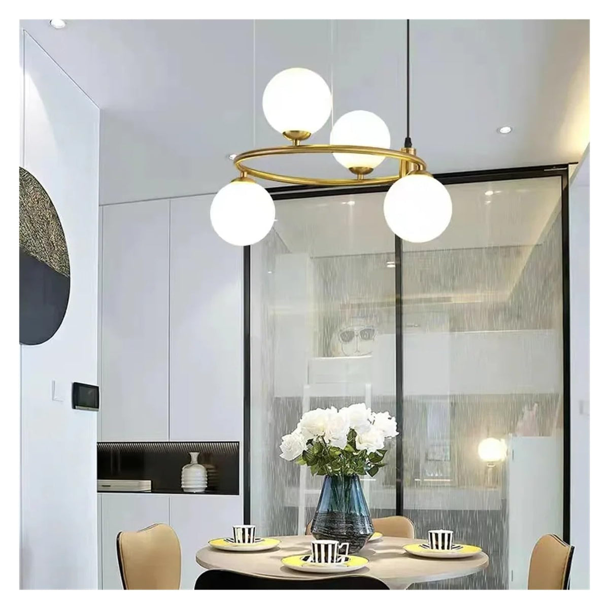 Tukubon Nordic Ring Magic Bean Pendant Light Black/Gold Metal