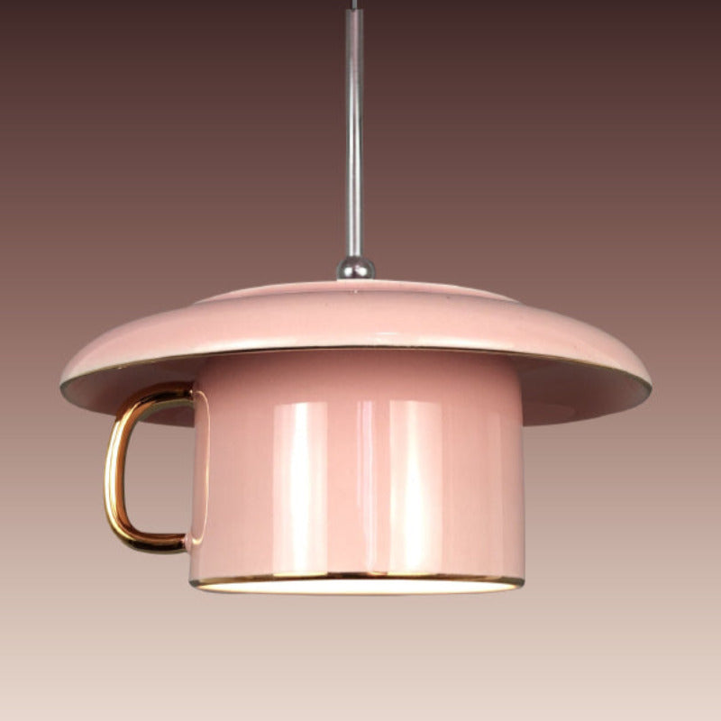 Vepilone Urban Cup Ceramic LED Pendant Light Living Room