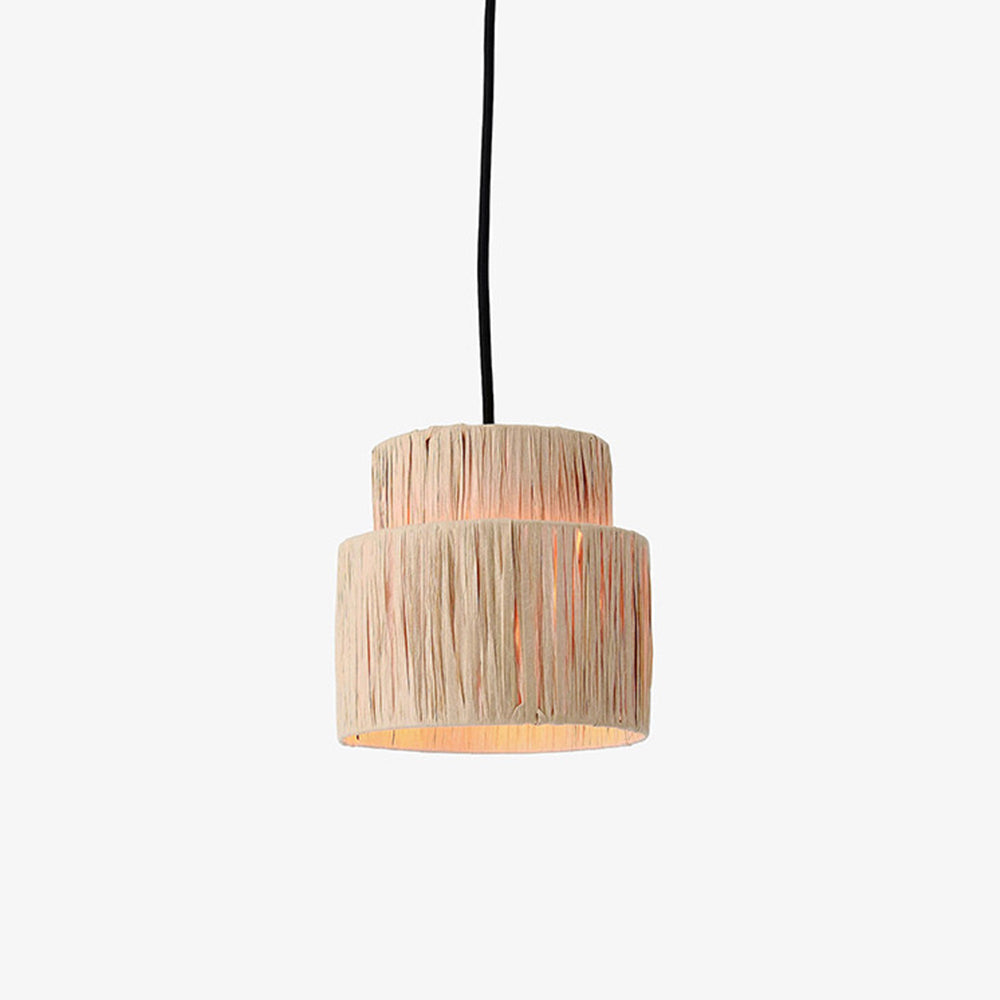 Navomar Rustic Boho Rattan Pendant Light, 3 Style