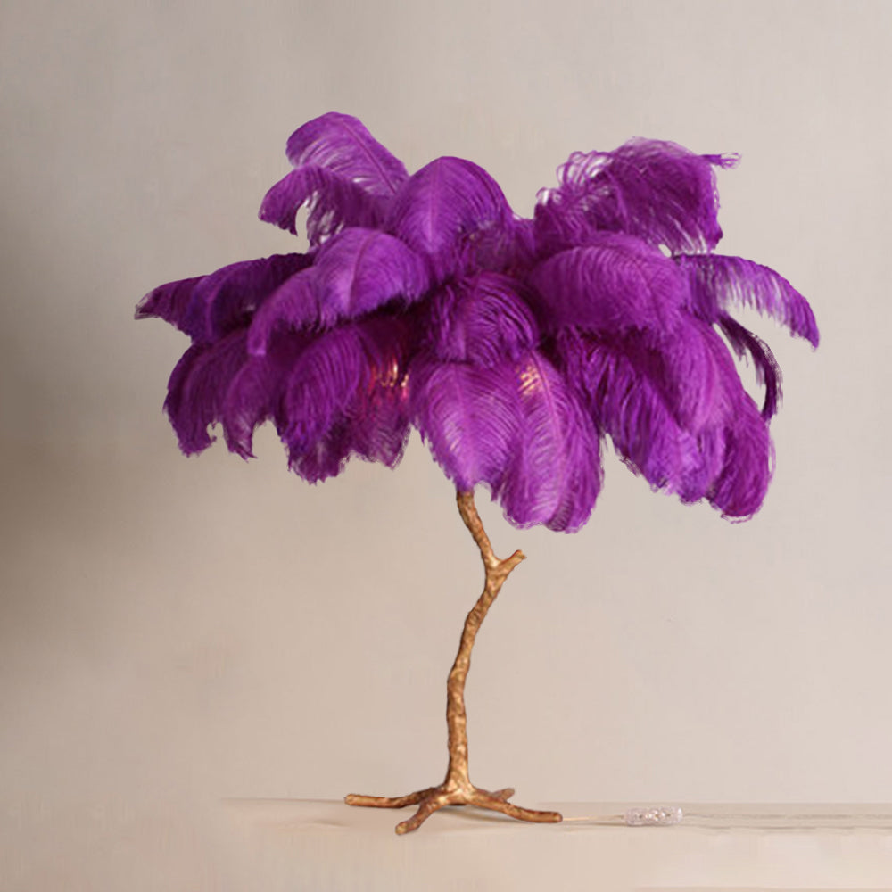 Salenor Nordic Luxury Unique Ostrich Feather Floor Lamp/Table Lamp-Relic Pieces