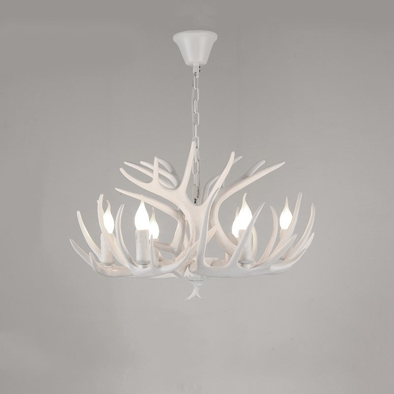 Kamudit Retro Deer Horn Resin Chandelier Living Room