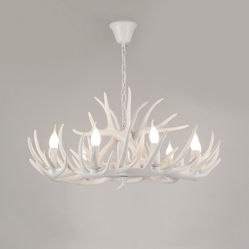 Kamudit Retro Deer Horn Resin Chandelier Living Room