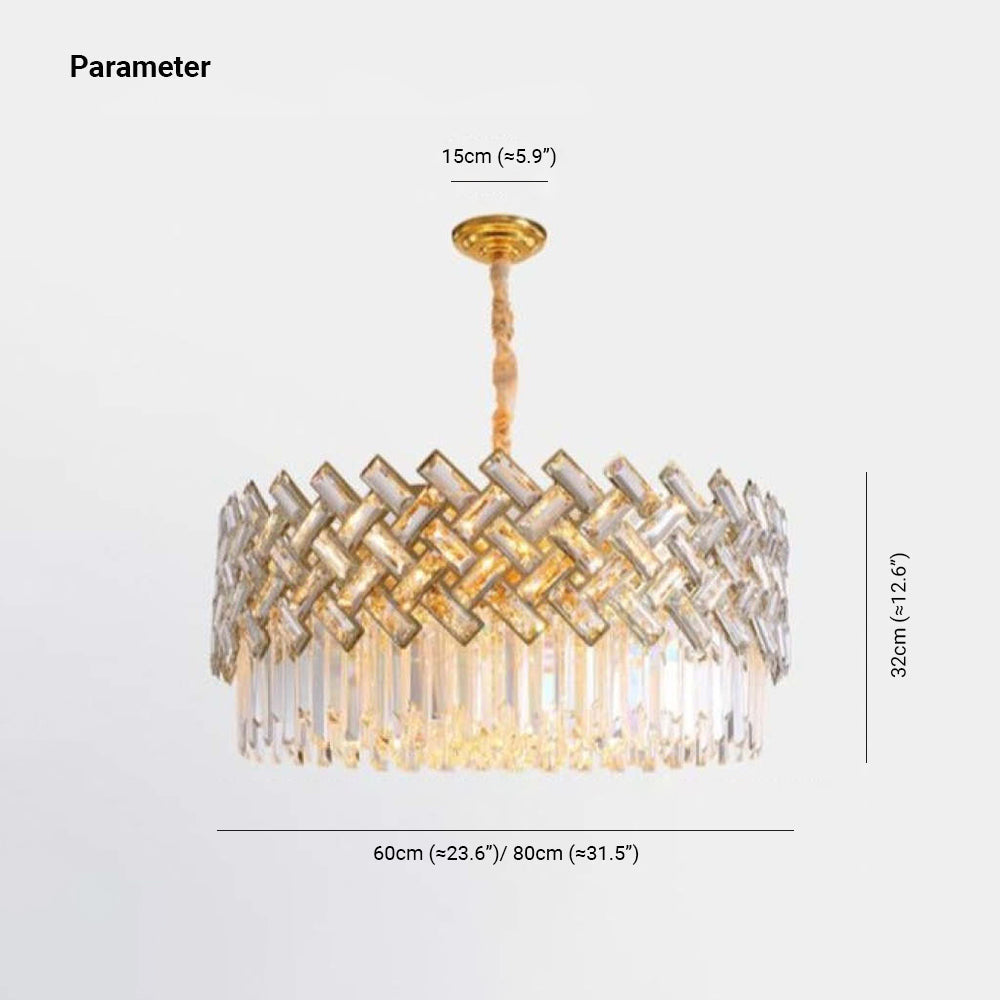 Konamud Luxury Gold Chandelier, Crystal & Metal