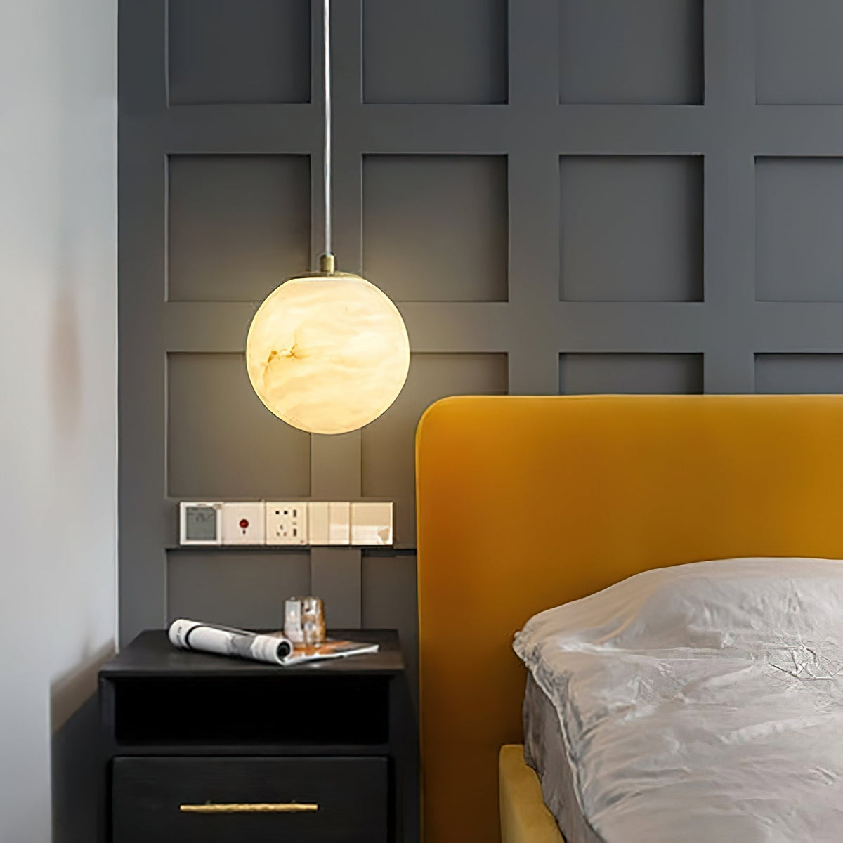 Uphaara Alabaster Pendant Light-Relic Pieces