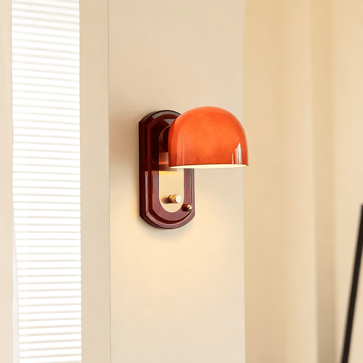 Rufus Scarlet Dome Wall Sconce