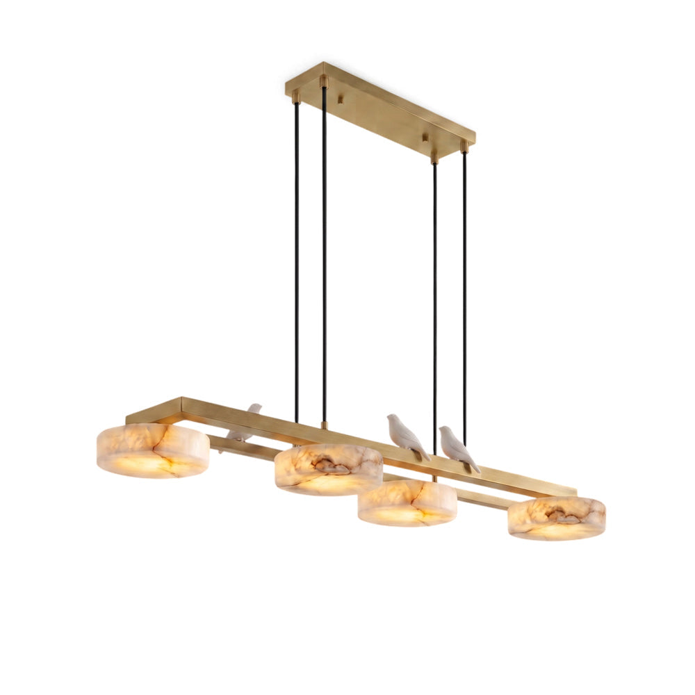 Havercombe Bird Alabaster Long Chandelier