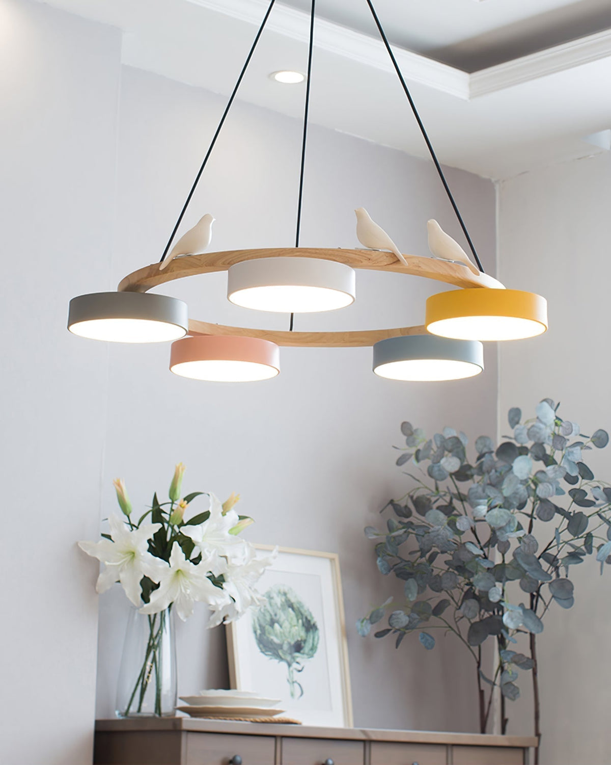 Tokagal Chandelier Bird Round