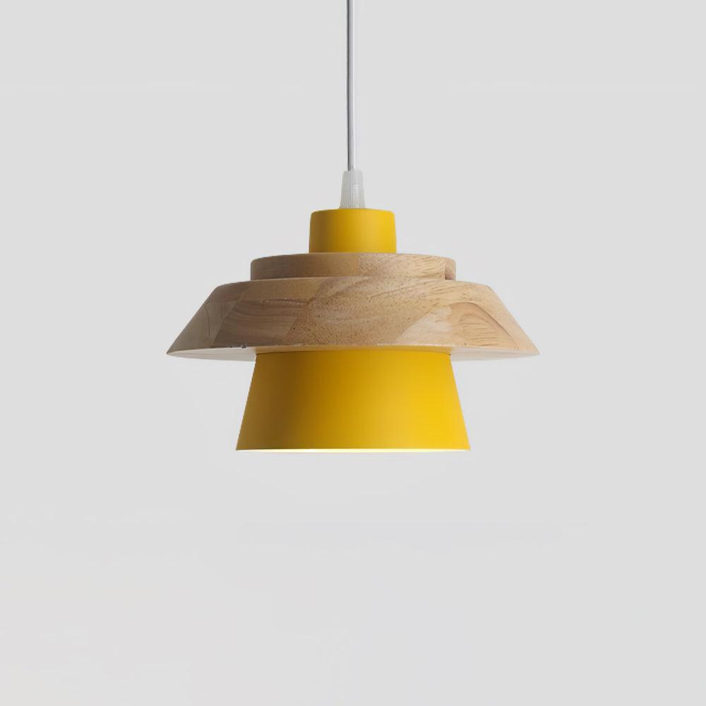 Fodobak Modern Metal/Wood Pendant Light, Multi Color