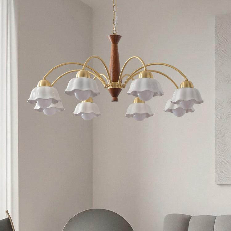 Pumikol Floral Chandeliers Wood Ceramic
