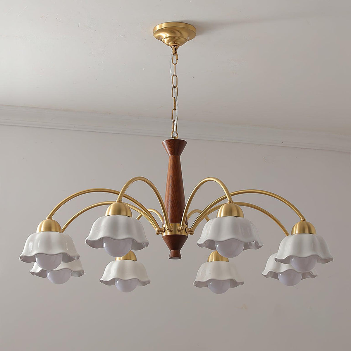 Pumikol Floral Chandeliers Wood Ceramic