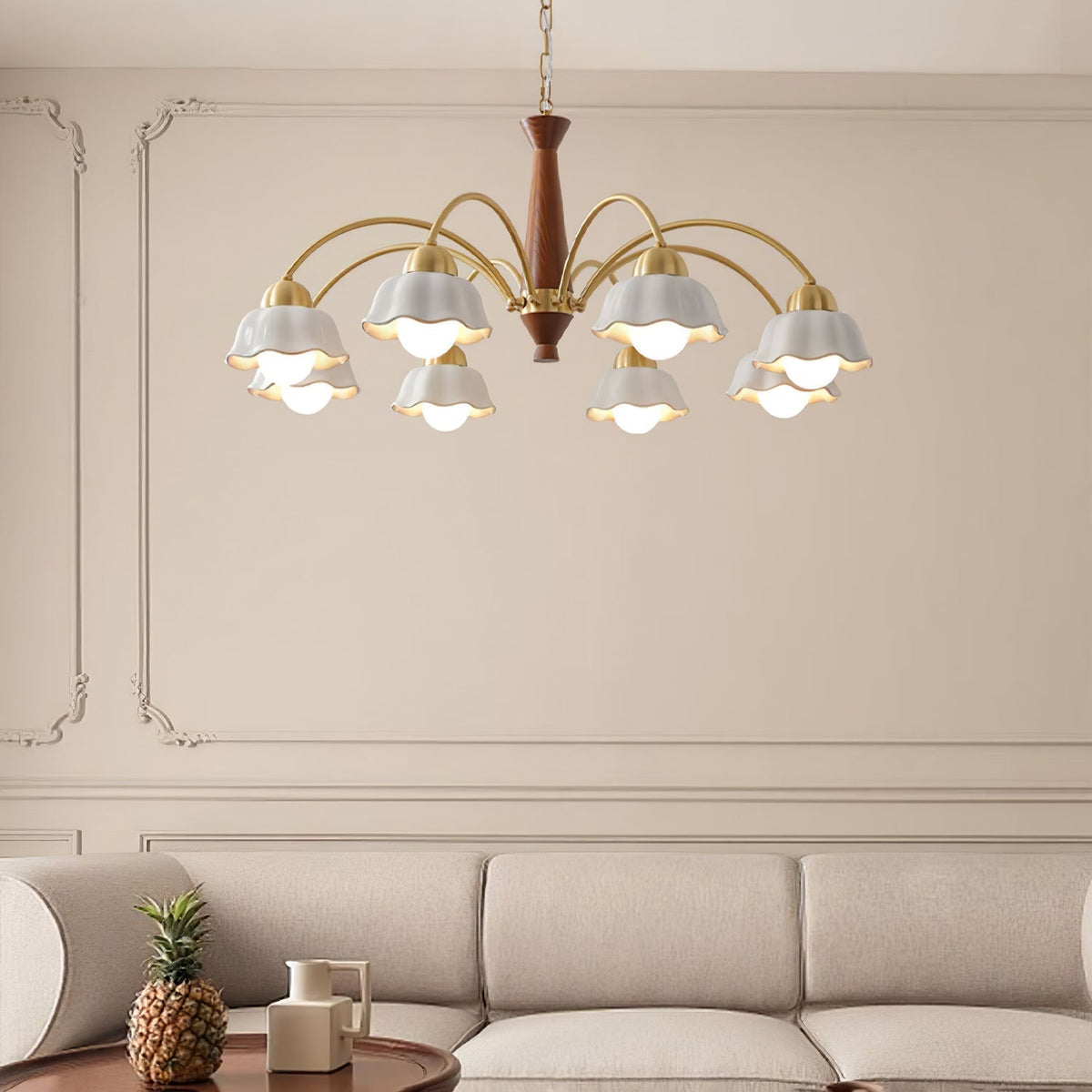 Pumikol Floral Chandeliers Wood Ceramic
