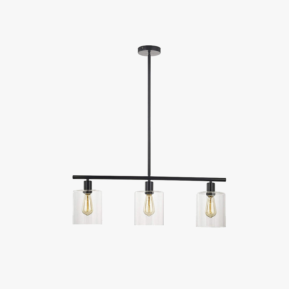 Padakur Industrial Minimalist LED Chandelier Black Metal Kitchen Island