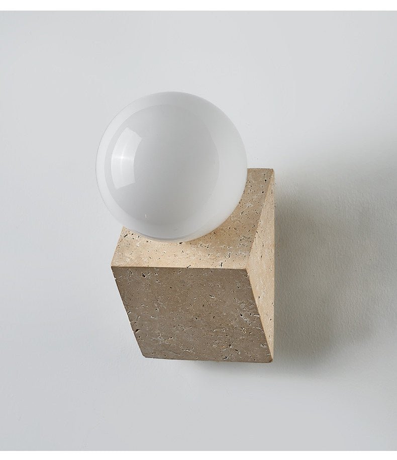 Valaeria Orb Travertine Wall Lamp