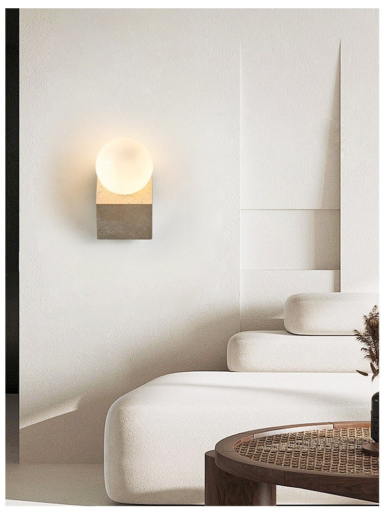 Valaeria Orb Travertine Wall Lamp