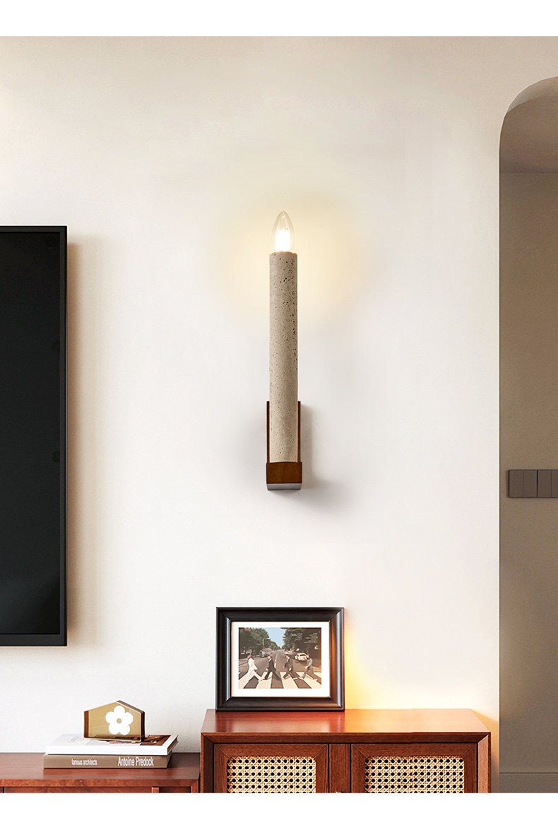 Marius Travertine Candle Wall Lamp