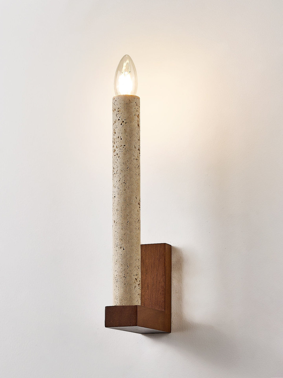 Marius Travertine Candle Wall Lamp