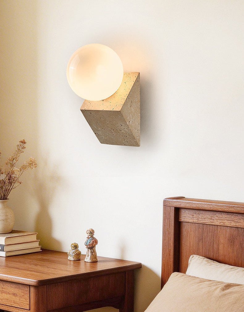 Valaeria Orb Travertine Wall Lamp