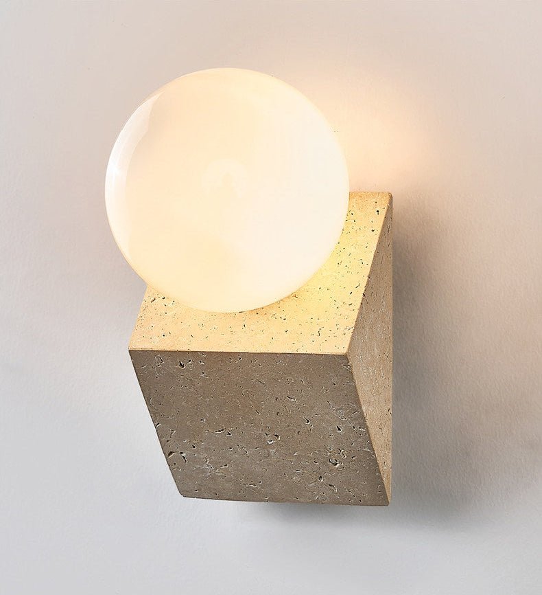 Valaeria Orb Travertine Wall Lamp