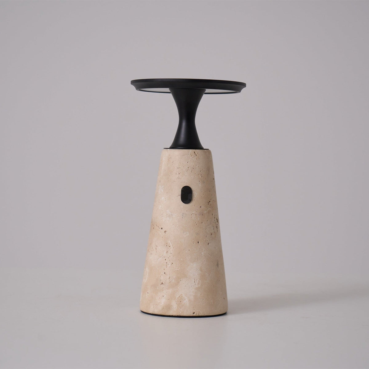 Vespera Sculptural Travertine Table Lamp