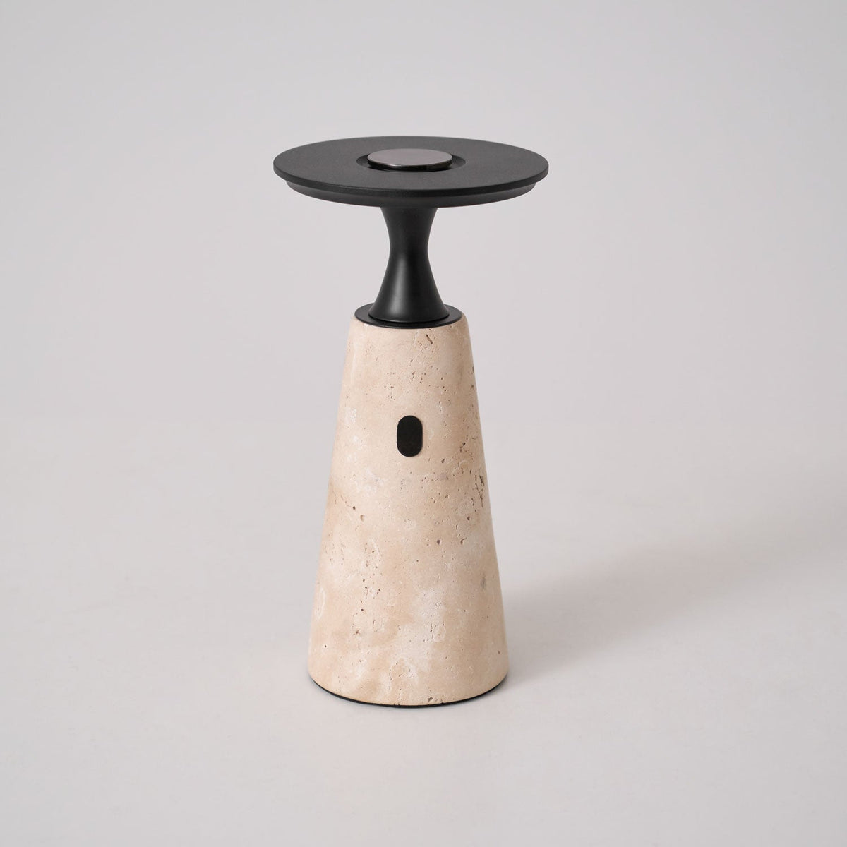 Vespera Sculptural Travertine Table Lamp