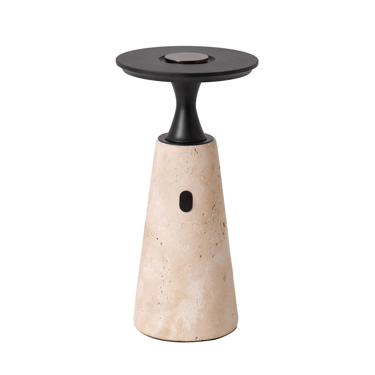 Vespera Sculptural Travertine Table Lamp