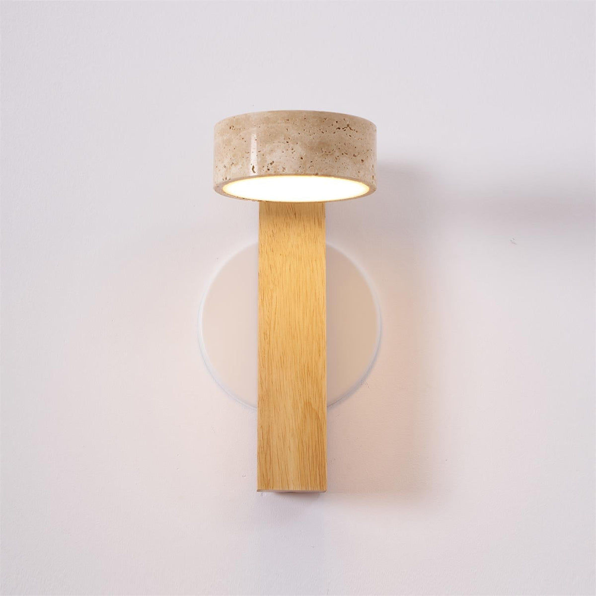 Tavalina Cylinder-Stack Travertine Wall Light