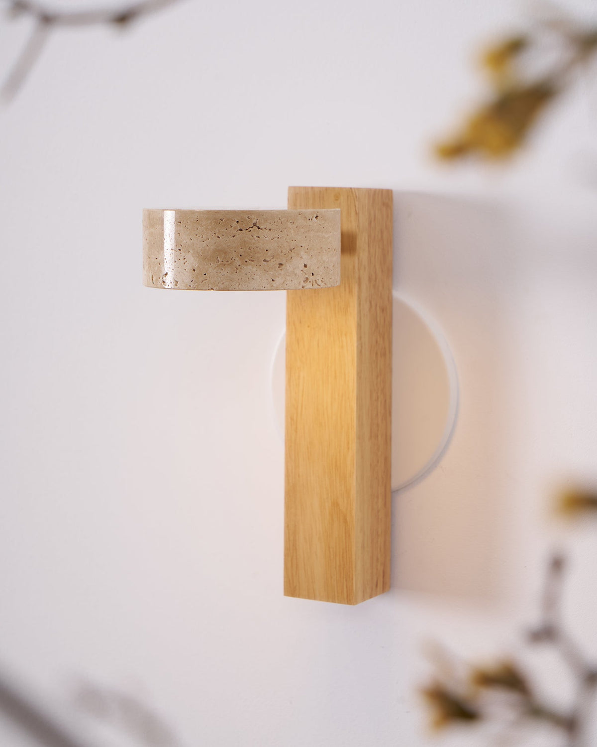 Tavalina Cylinder-Stack Travertine Wall Light