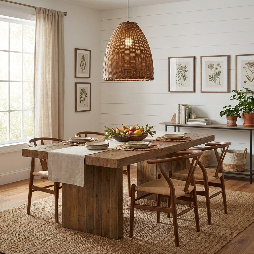 Jarrowcombe Woven Rattan Pendant Lamp
