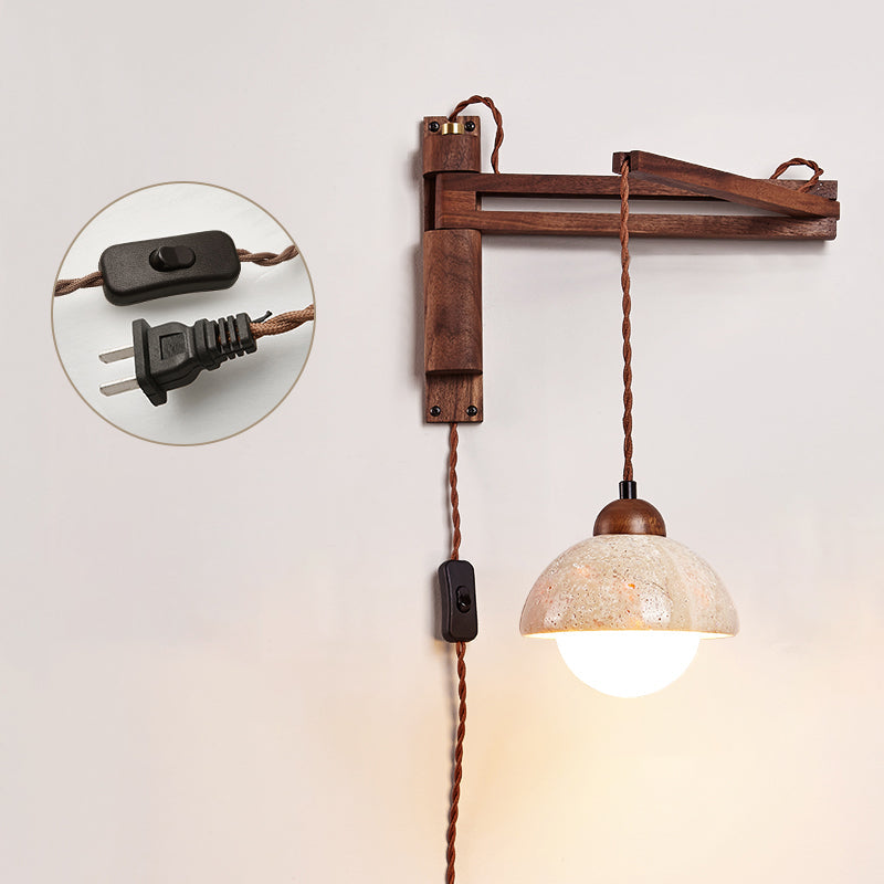 Serisenne Travertine Swing Arm Wall Sconce