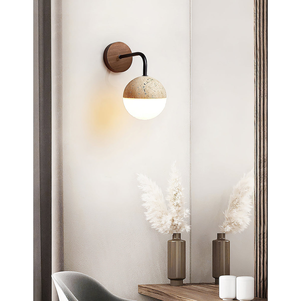 Seraine Travertine Wall Lamp