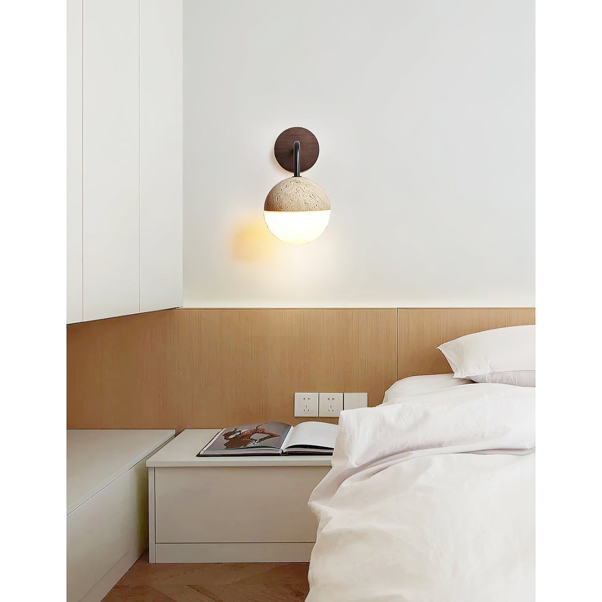 Seraine Travertine Wall Lamp