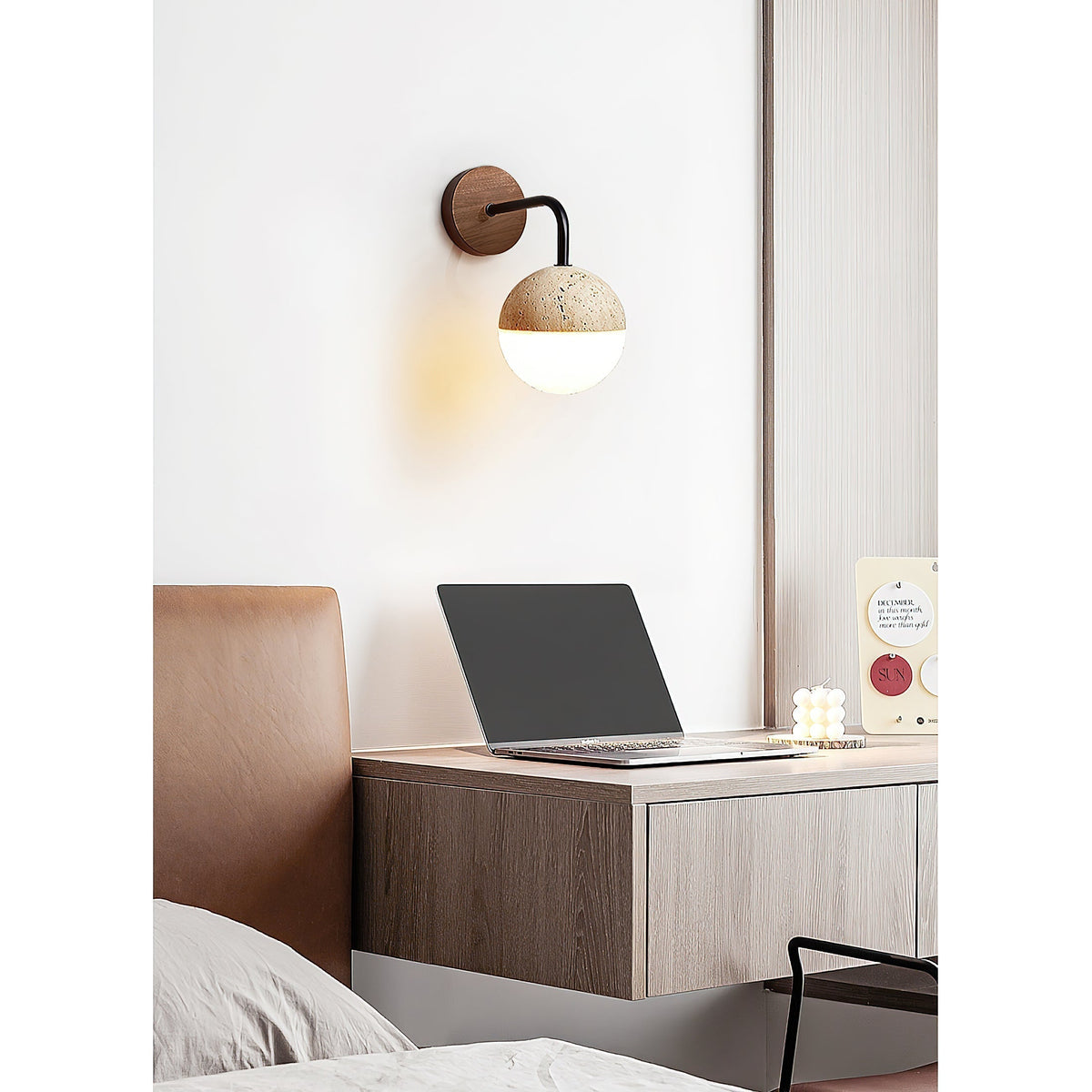 Seraine Travertine Wall Lamp