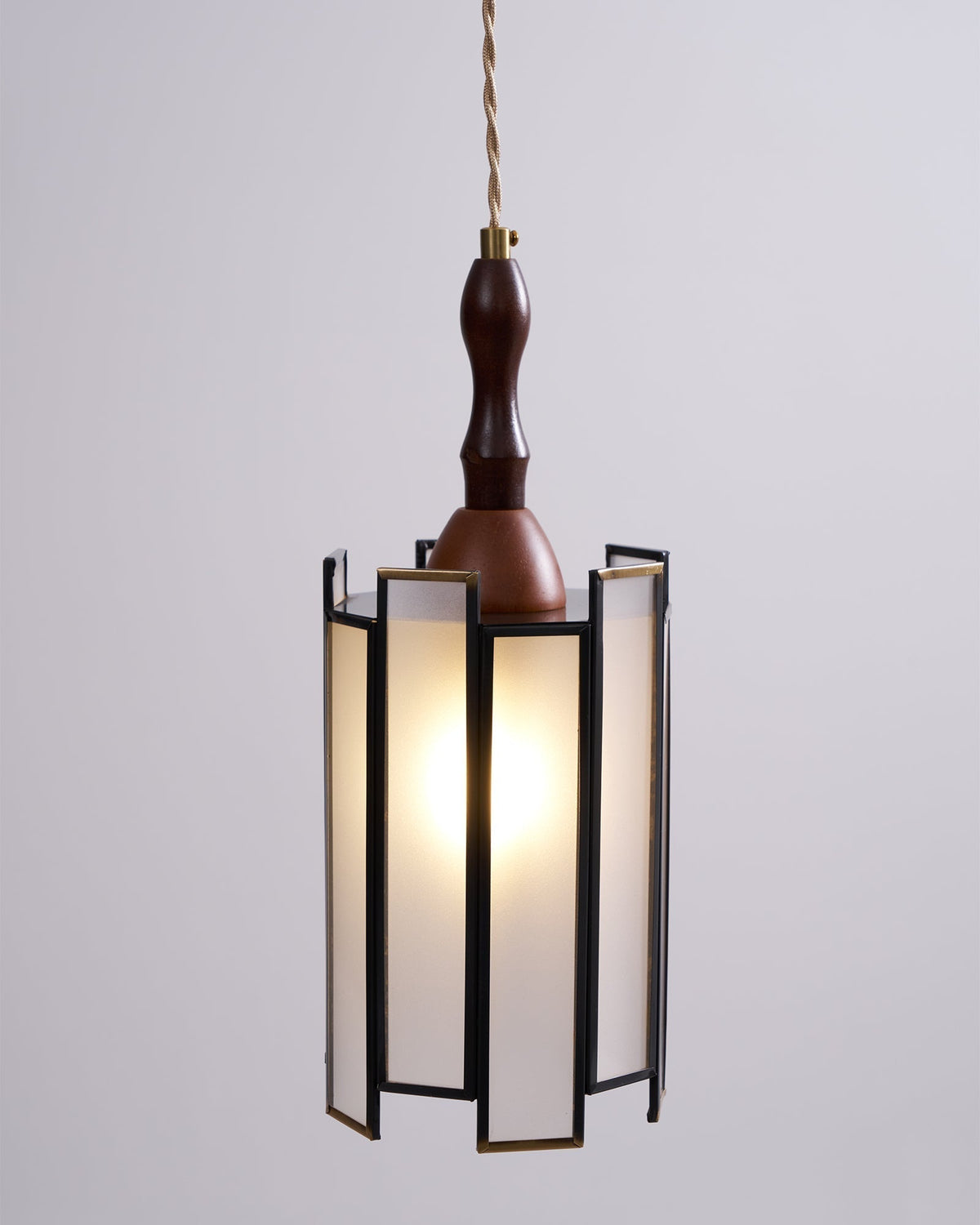 Creshen Wood & Glass Vintage Pendant Lamp