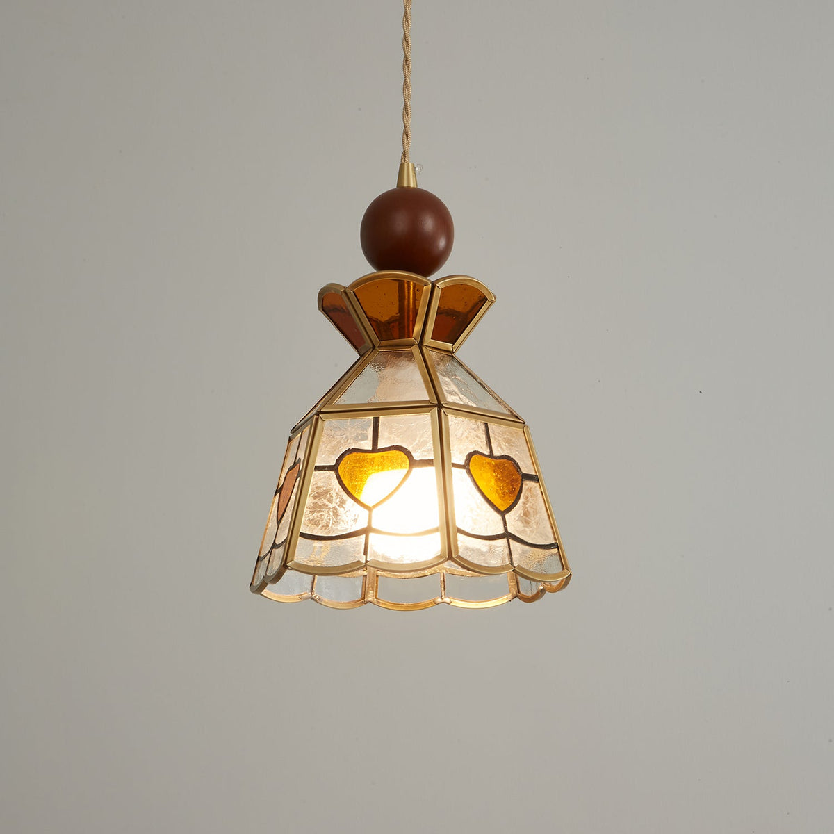Creshen Wood & Glass Vintage Pendant Lamp