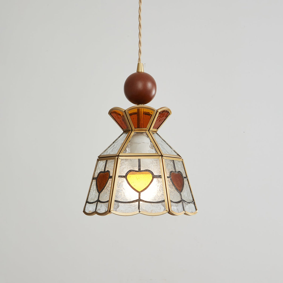 Creshen Wood & Glass Vintage Pendant Lamp