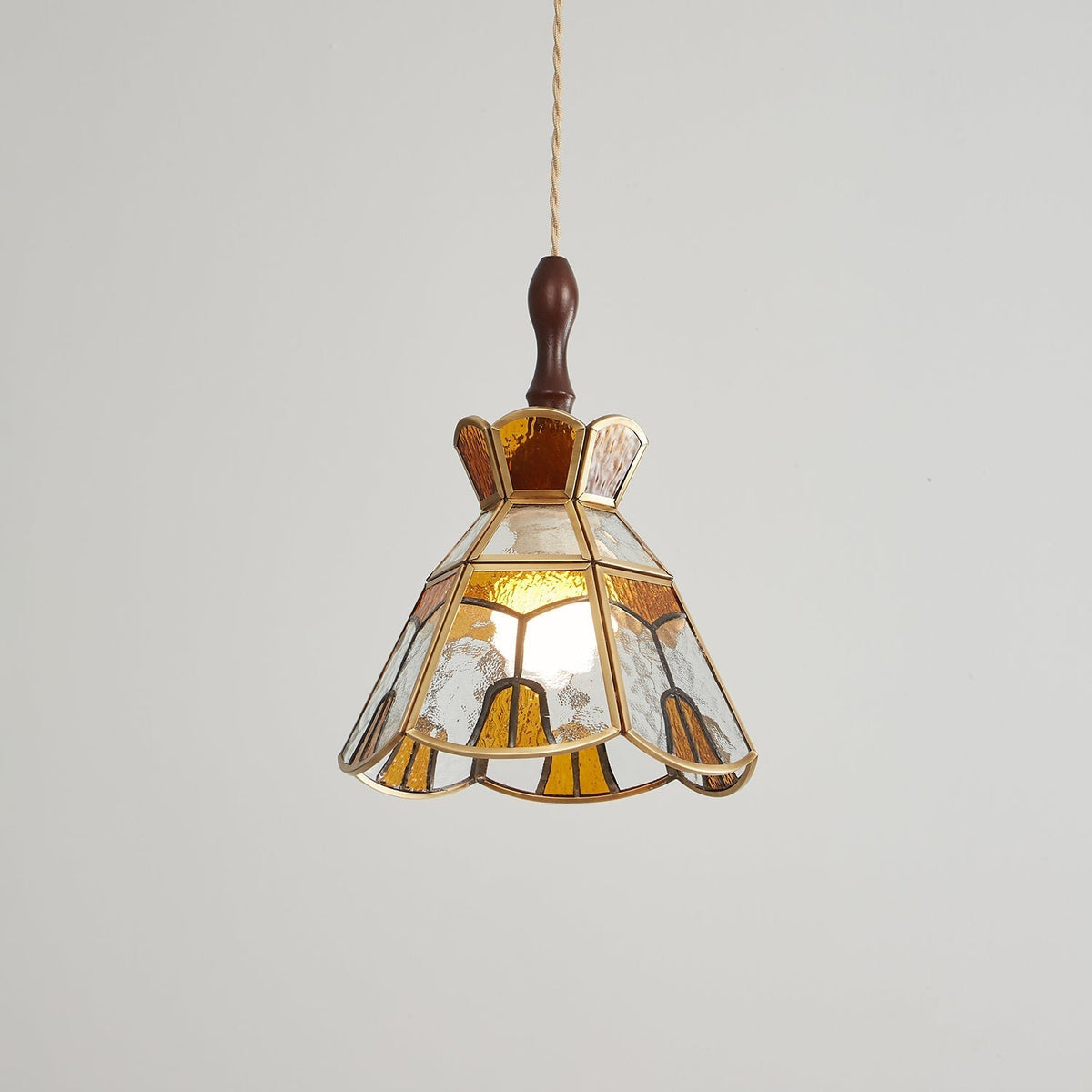Creshen Wood & Glass Vintage Pendant Lamp