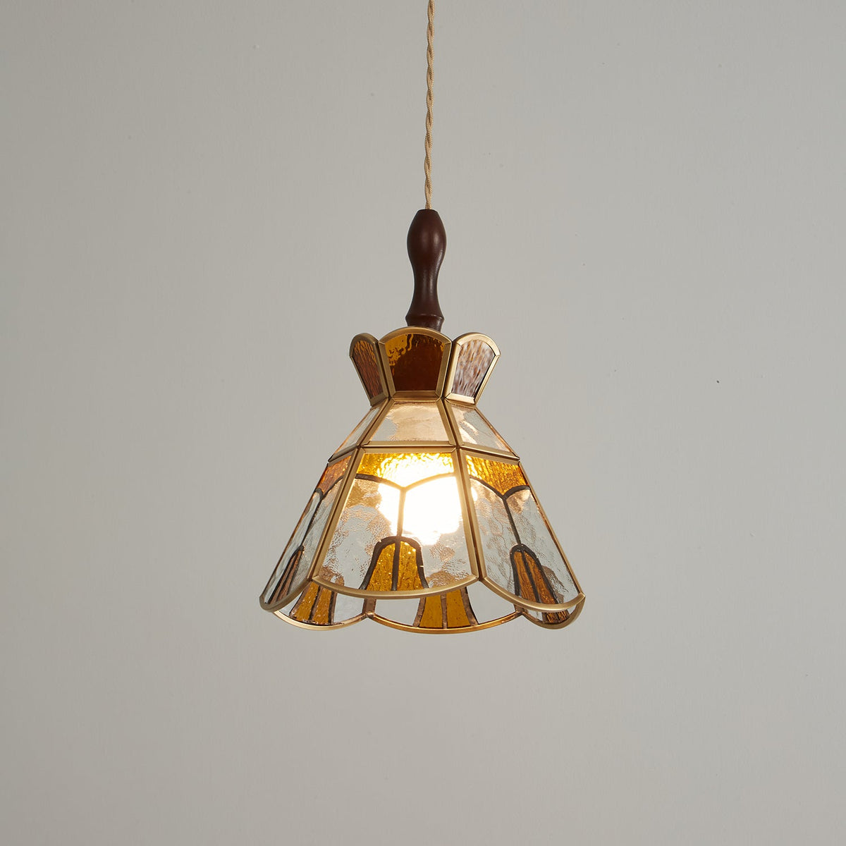 Creshen Wood & Glass Vintage Pendant Lamp